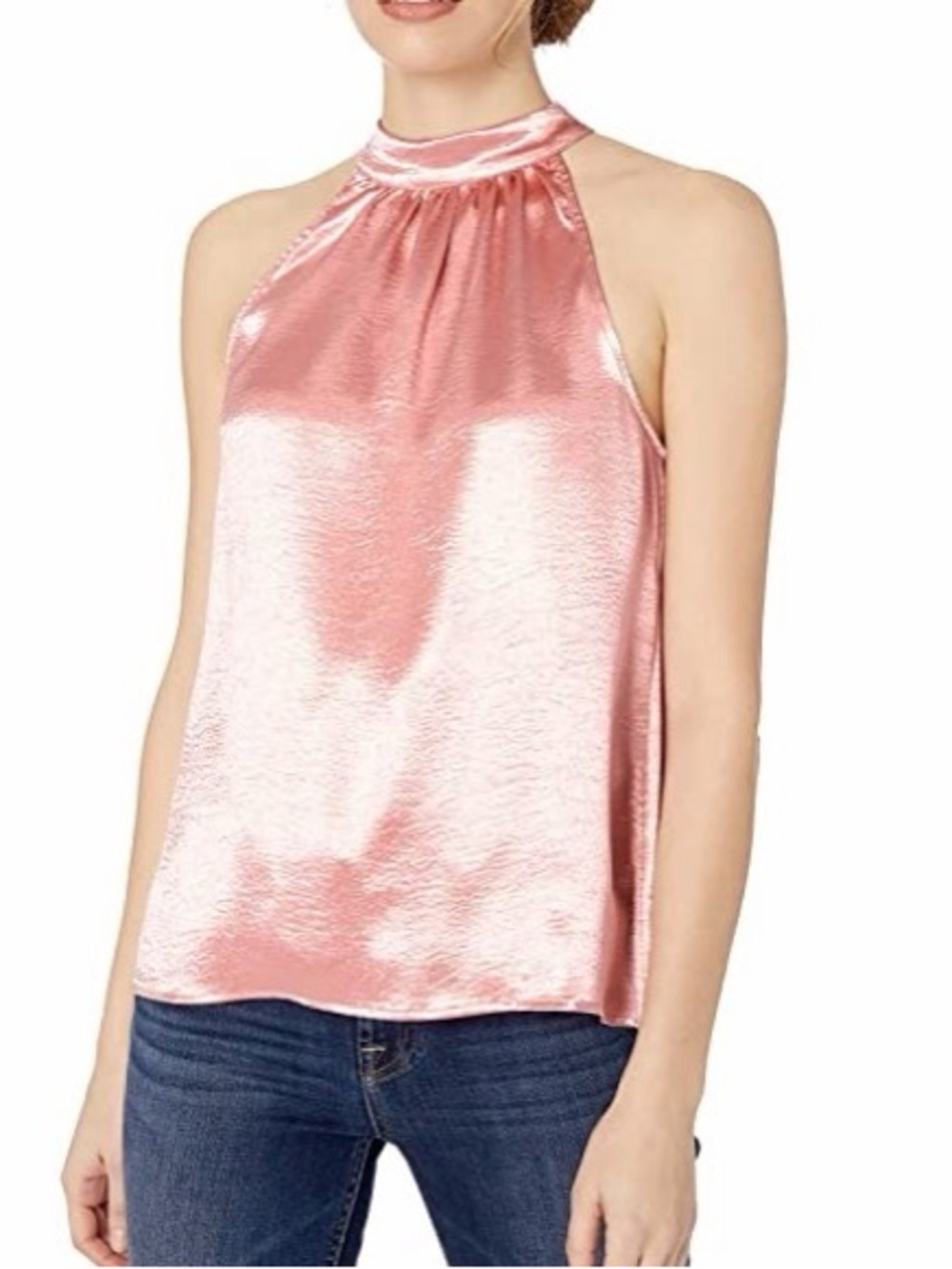 Jack by BB Dakota Pink Satin Halter Neck Top Medium